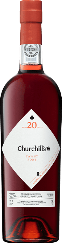 51,95 € 免费送货 | 红酒 Churchill's Tawny I.G. Porto 波尔图 葡萄牙 Touriga Franca, Touriga Nacional, Tinta Roriz, Tinta Cão, Tinta Barroca 20 岁 瓶子 75 cl