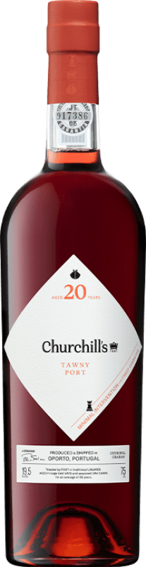 54,95 € 免费送货 | 红葡萄酒 Churchill's Tawny Tawny 茶色波特 I.G. Porto 波尔图 葡萄牙 Touriga Franca, Touriga Nacional, Tinta Roriz, Tinta Cão, Tinta Barroca 20 岁 瓶子 75 cl