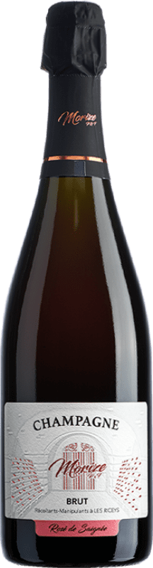 52,95 € Kostenloser Versand | Rosé Sekt Domaine Morize Saignée Brut — Herb Rosé A.O.C. Champagne Champagner Frankreich Pinot Noir — Spätburgunder Flasche 75 cl