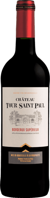 12,95 € Spedizione Gratuita | Vino rosso Kressmann Château Tour Saint Paul A.O.C. Bordeaux Supérieur bordò Francia Merlot, Cabernet Sauvignon Bottiglia 75 cl