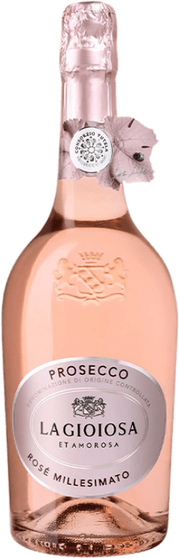 15,95 € Envío gratis | Espumoso rosado La Gioiosa Rosé D.O.C. Prosecco Italia Pinot Negro, Glera Botella 75 cl