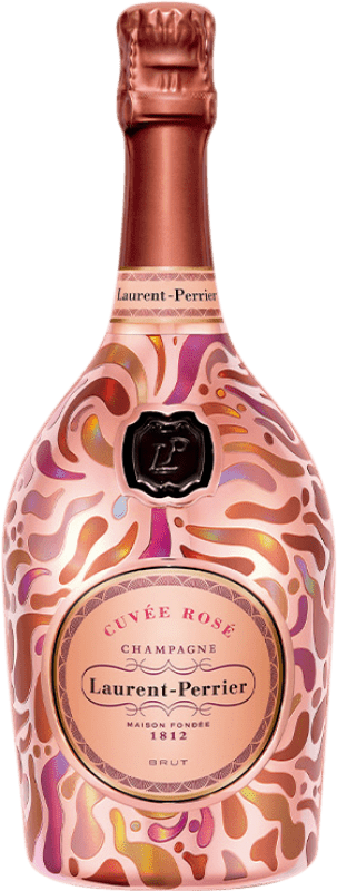 156,95 € 送料無料 | ロゼスパークリングワイン Laurent Perrier Cuvée Rosé Metal Jacket Pétalos A.O.C. Champagne シャンパン フランス Pinot Black ボトル 75 cl