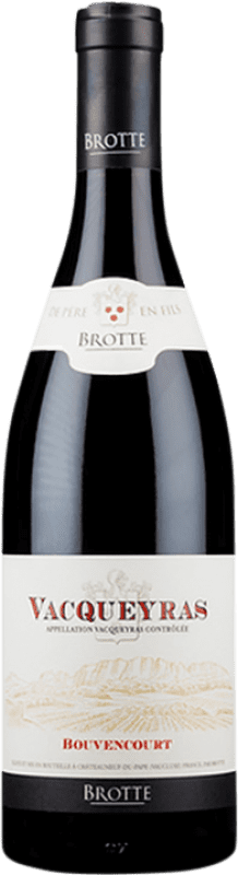 51,95 € 免费送货 | 红酒 Brotte Bouvencourt A.O.C. Vacqueyras 法国 Syrah, Grenache 瓶子 75 cl