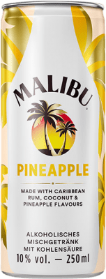 3,95 € Envio grátis | Rum Malibu Barbados Lata 25 cl Pineapple — Ananás