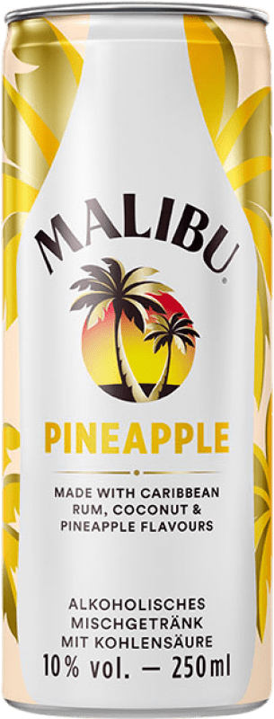 3,95 € Envío gratis | Ron Malibu Barbados Lata 25 cl Pineapple — Piña