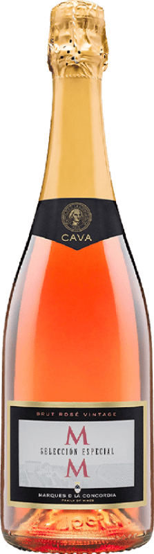 6,95 € Envío gratis | Espumoso rosado Marqués de La Concordia MM Selección Especial Rosé Brut D.O. Cava Cataluña España Monastrell, Pinot Negro Botella 75 cl