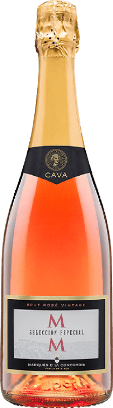 7,95 € Kostenloser Versand | Rosé Sekt Marqués de La Concordia MM Brut — Herb Auswahl, Spezial, Rosé D.O. Cava Katalonien Spanien Monastrell, Pinot Noir — Spätburgunder Flasche 75 cl