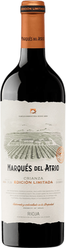 22,95 € Envoi gratuit | Vin Rouge Marqués del Atrio Édition Limitée Crianza D.O.Ca. Rioja La Rioja Espagne Tempranillo, Graciano 75 cl