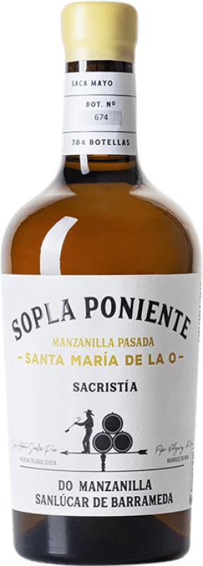 42,95 € Free Shipping | Fortified wine Rodríguez de Vera Sopla Poniente Manzanilla Santa María de la O Saca D.O. Manzanilla-Sanlúcar de Barrameda Andalusia Spain Palomino Fino Medium Bottle 50 cl