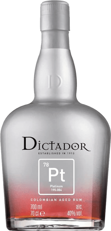 121,95 € 免费送货 | 朗姆酒 Dictador Platinum 哥伦比亚 瓶子 70 cl