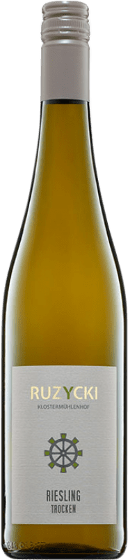 13,95 € Бесплатная доставка | Белое вино Ruzycki Klostermühlenhof Hahnheimer Q.b.A. Rheinhessen Rheinhessen Германия Riesling бутылка 75 cl