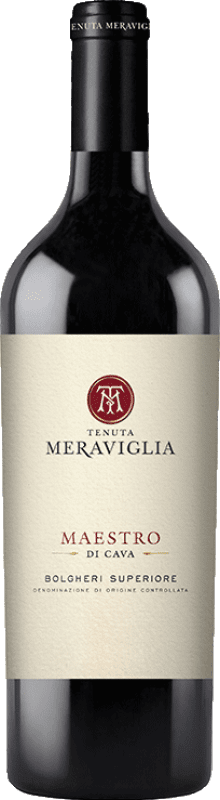 78,95 € Spedizione Gratuita | Vino rosso Tenuta Meraviglia Superiore Maestro di Cava D.O.C. Bolgheri Italia Cabernet Franc Bottiglia 75 cl
