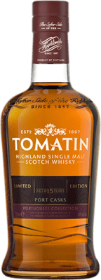 Single Malt Whisky Tomatin Portuguesa Port Cask Finish — Fassreifung, Colección — Kollektion 15 Jahre 70 cl
