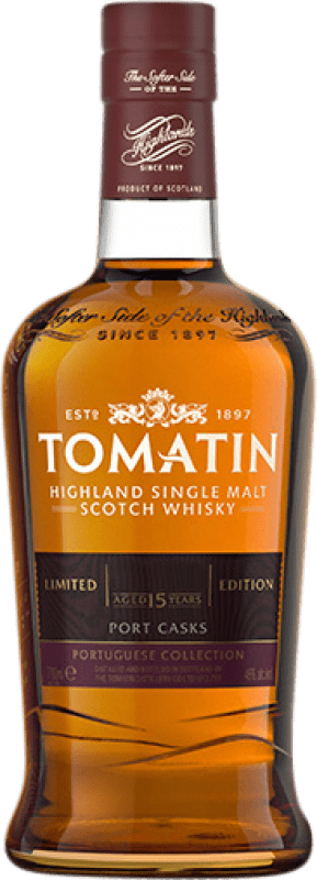 169,95 € Бесплатная доставка | Виски из одного солода Tomatin Port Cask Colección Portuguesa Шотландия Объединенное Королевство 15 Лет бутылка 70 cl