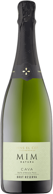 14,95 € Envoi gratuit | Blanc mousseux El Cep MIM Natura Brut Réserve D.O. Cava Catalogne Espagne Macabeo, Xarel·lo, Chardonnay, Parellada Bouteille 75 cl