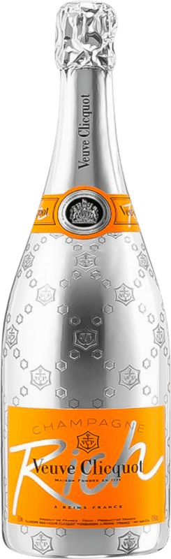 191,95 € Бесплатная доставка | Белое игристое вино Veuve Clicquot Rich A.O.C. Champagne шампанское Франция Pinot Noir — Пино Нуар, Chardonnay — Шардоне, Pinot Meunier — Пино Менье Бутылка Магнум 1,5 L