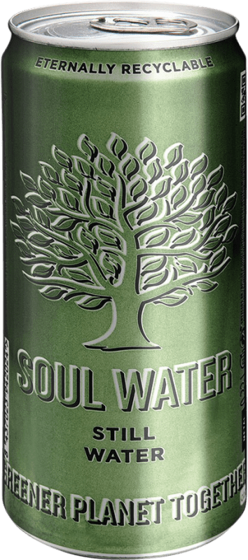 23,95 € Kostenloser Versand | 24 Einheiten Box Wasser Menno Koopmans Soul Water Still Balearen Spanien Alu-Dose 33 cl