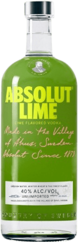 24,95 € Envío gratis | Vodka Absolut Suecia 1 L Lime — Lima