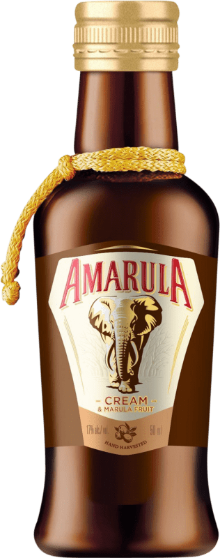 4,95 € Spedizione Gratuita | Crema di Liquore Amarula Sud Africa Bottiglia Miniatura 5 cl