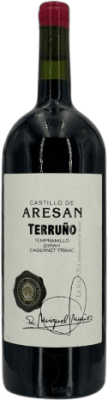 29,95 € Kostenloser Versand | Rotwein Castillo de Aresan Terruño Crianza — Kurze Fassreifung D.O. La Mancha Castilla la Mancha y Madrid Spanien Tempranillo, Syrah, Cabernet Franc Magnumflasche 1,5 L
