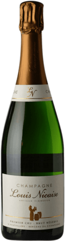 34,95 € 免费送货 | 白酒 Louis Nicaise 香槟 大储备 A.O.C. Champagne 香槟酒 法国 瓶子 75 cl