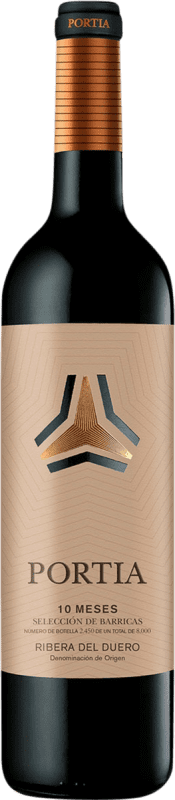 13,95 € 免费送货 | 红酒 Portia Selección de Barricas 10 Meses 橡木 D.O. Ribera del Duero 卡斯蒂利亚莱昂 西班牙 瓶子 75 cl