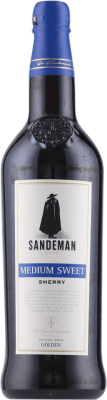 11,95 € 免费送货 | 加强葡萄酒 Sandeman Porto Medium Sweet — 半甜型 Golden — 金色 D.O. Jerez-Xérès-Sherry Andalucía y Extremadura 西班牙 Palomino Fino, Pedro Ximénez 75 cl