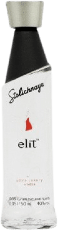 4,95 € Spedizione Gratuita | Vodka Stolichnaya Elit Russia Bottiglietta Mignon 5 cl