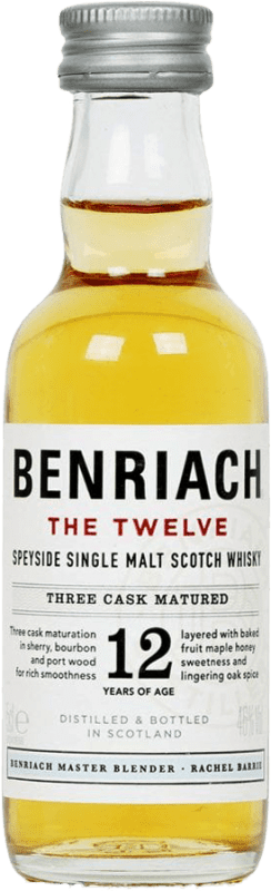 5,95 € Free Shipping | Single Malt Whisky The Benriach Speyside United Kingdom 12 Years Miniature Bottle 5 cl