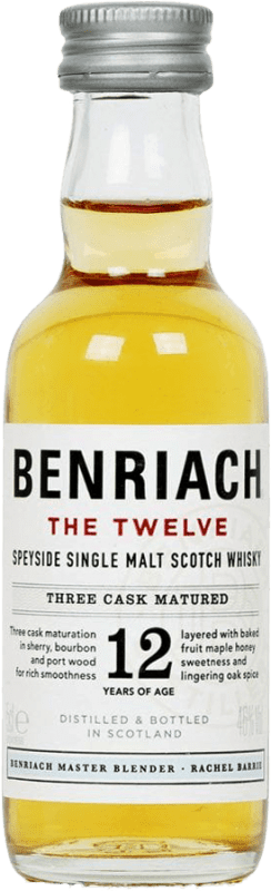 5,95 € Envio grátis | Whisky Single Malt The Benriach Speyside Reino Unido 12 Anos Garrafa Miniatura 5 cl
