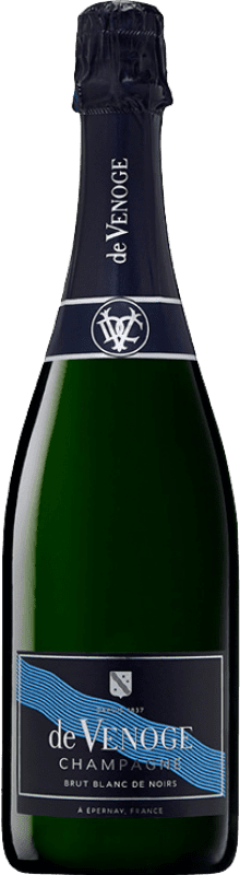 47,95 € 免费送货 | 白起泡酒 De Venoge Cordon Blanc de Noirs, Bleu — 蓝色 A.O.C. Champagne 香槟酒 法国 75 cl