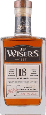 59,95 € Envío gratis | Whisky Blended J.P. Wisers Canadá 18 Años Botella 70 cl