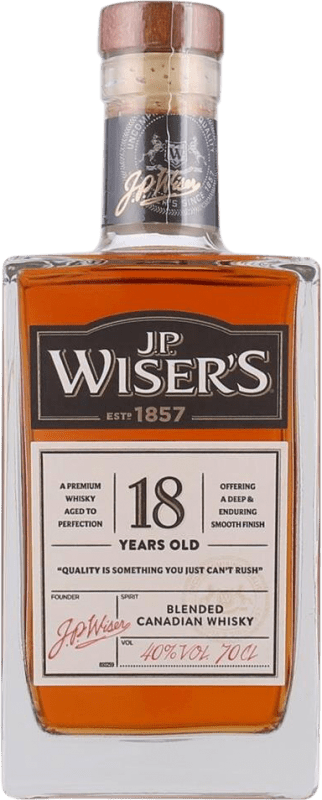 76,95 € 免费送货 | 威士忌混合 J.P. Wisers 加拿大 18 岁 瓶子 70 cl