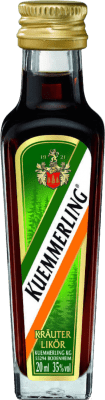 14,95 € Envio grátis | Caixa de 25 unidades Licor de Ervas Kümmerling Alemanha Garrafinha Miniatura 2 cl
