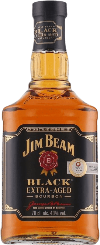 29,95 € 免费送货 | 波本威士忌 Jim Beam Black Extra Aged 肯塔基 美国 瓶子 70 cl