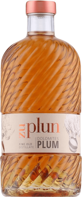 59,95 € Free Shipping | Pomace Brandy Zu Plun Dolomites Plum Old Distillate Italy Medium Bottle 50 cl