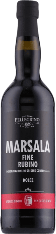16,95 € Бесплатная доставка | Крепленое вино Cantine Pellegrino Fine Rubino Dolce D.O.C. Marsala Италия бутылка 75 cl