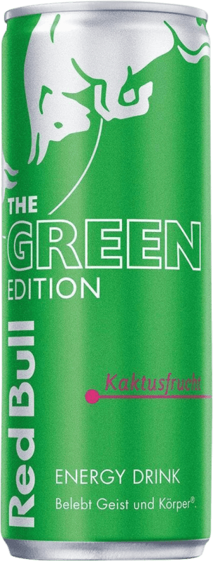 52,95 € 免费送货 | 盒装24个 饮料和搅拌机 Red Bull Energy Drink Kaktusfrucht The Green Edition 奥地利 铝罐 25 cl