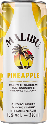 22,95 € Envoi gratuit | Boîte de 12 unités Mixer Malibu Rum & Pineapple Barbade Canette 25 cl