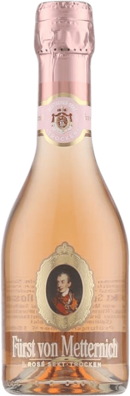 4,95 € Envío gratis | Espumoso rosado Fürst von Metternich Rosé Sekt Seco Alemania Pinot Negro Botellín 20 cl