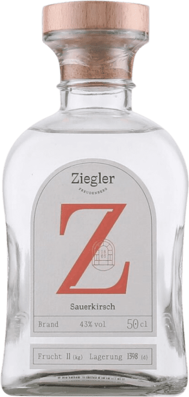 79,95 € Envio grátis | Aguardente Orujo Ziegler Sauerkirsch Alemanha Garrafa Medium 50 cl