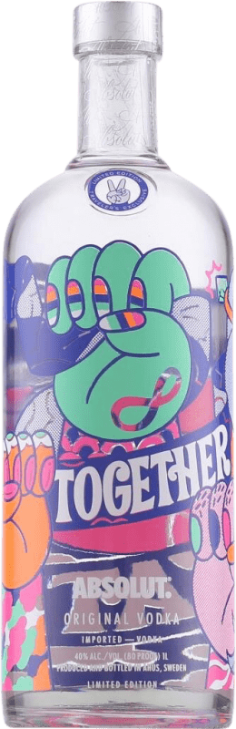26,95 € Free Shipping | Vodka Absolut Together We Create Green Hand Limited Edition Sweden 1 L