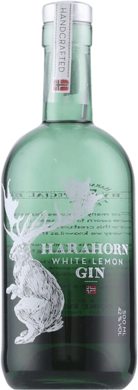 29,95 € Free Shipping | Genever Gin Harahorn White Norway Medium Bottle 50 cl Lemon