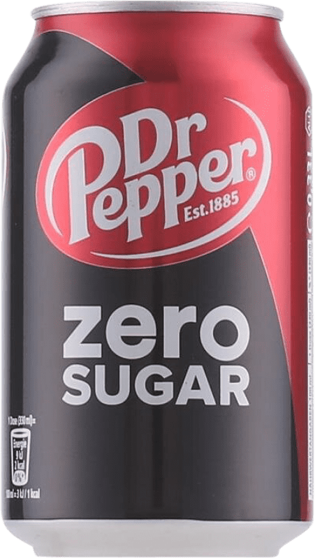 1,95 € Envio grátis | Refrescos e Mixers Dr. Pepper Zero Sugar Estados Unidos Lata 33 cl