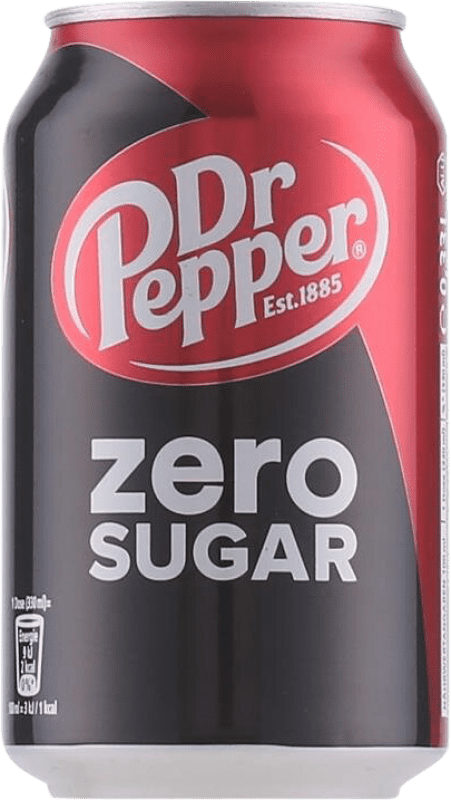1,95 € Envío gratis | Refrescos Dr. Pepper Zero Sin Azúcar Estados Unidos Lata 33 cl