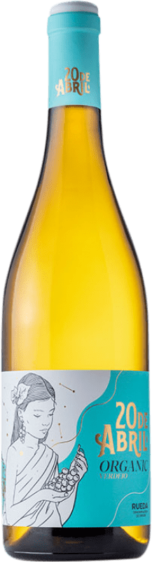 13,95 € Envio grátis | Vinho branco Verdeal 20 de Abril Organic D.O. Rueda Espanha Verdejo Garrafa 75 cl