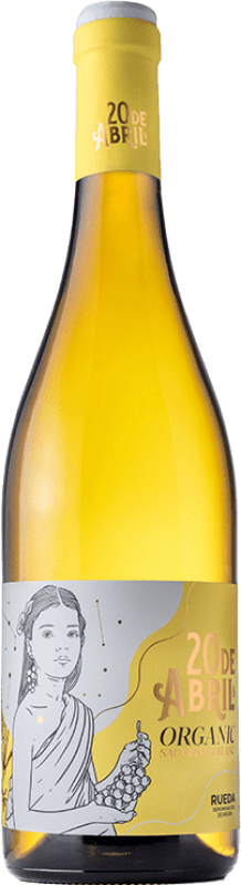 13,95 € Envio grátis | Vinho branco Verdeal 20 de Abril Organic D.O. Rueda Espanha Sauvignon Branca Garrafa 75 cl