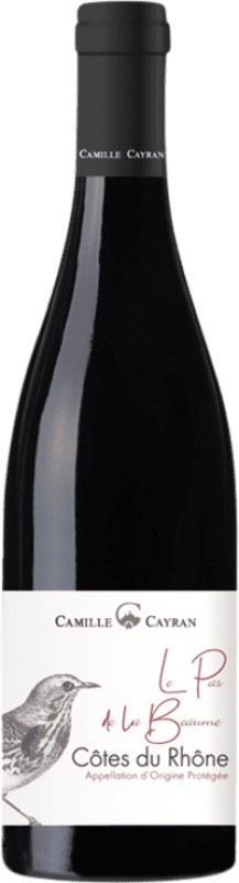 8,95 € Envio grátis | Vinho Tinto Cave de Cairanne Camille Cayran le Pas de la Beaume A.O.C. Côtes du Rhône França Syrah, Garnacha — Grenache, Cariñena — Carignan 75 cl
