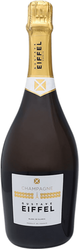 56,95 € Kostenloser Versand | Weißer Sekt Gustave Eiffel Blanc de Blancs A.O.C. Champagne Frankreich Chardonnay 75 cl