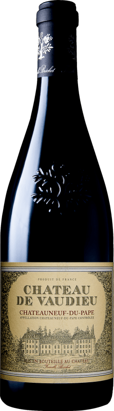 39,95 € 免费送货 | 红葡萄酒 Château de Vaudieu A.O.C. Châteauneuf-du-Pape 法国 Syrah — 西拉, Garnacha — 歌海娜 75 cl
